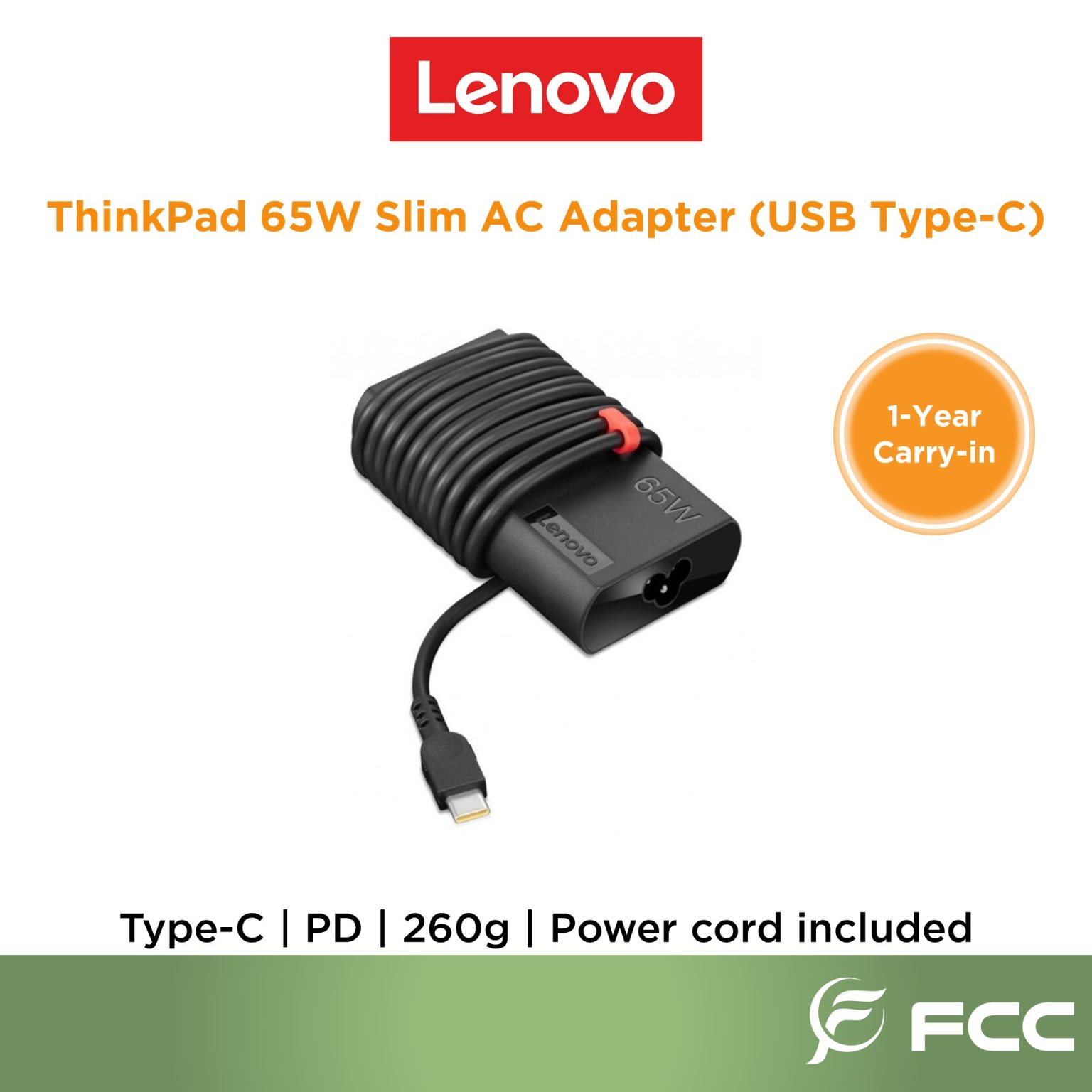 Lenovo ThinkPad 65W Slim AC Adapter USB Type C FCC RETAIL SDN BHD lenovo-thinkpad-65w-slim-ac-adapter-usb-type-c-fcc-retail-sdn-bhd