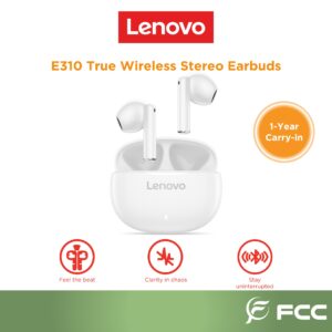 Lenovo E310 True Wireless Stereo Earbuds standalone-white