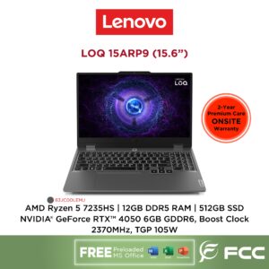 Lenovo LOQ 15ARP9 AMD Ryzen 5 7235HS 12GB 512GB NVIDIA GeForce 4050 6GB GDDR6