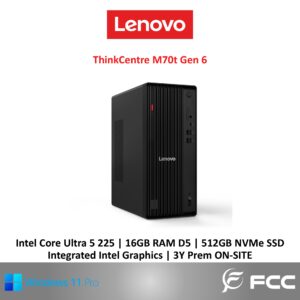 Lenovo ThinkCentre M70t Gen 6 Intel Core Ultra 5 225 16GB 512GB
