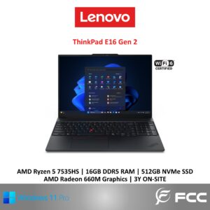 Lenovo ThinkPad E16 Gen 2 AMD Ryzen 5 7535HS 16GB 512GB