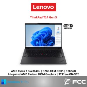 Lenovo ThinkPad T14 Gen 5 AMD Ryzen 7 PRO 8840U 32GB 1TB SSD