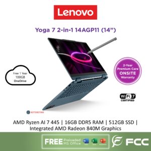 Lenovo Yoga 7 2-in-1 14AGP11 AMD Ryzen AI 7 445 16GB 512GB SSD