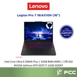 Lenovo Lenovo Legion Pro 7i Intel Core Ultra 9 290HX Plus 32GB 1TB SSD NVIDIA GeForce RTX 5070 Ti 12GB GDDR7
