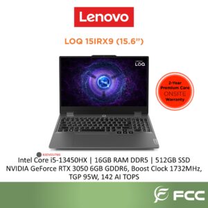 Lenovo LOQ 15IRX9 Intel Core i5-13450HX 16GB 512GB SSD NVIDIA GeForce RTX 3050 6GB GDDR6