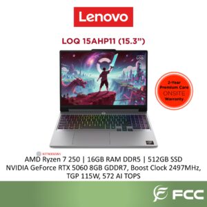 Lenovo LOQ 15AHP11 AMD Ryzen 7 250 16GB 512GB SSD NVIDIA GeForce RTX 5060 8GB GDDR7