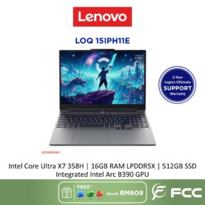 Lenovo LOQ 15IPH11E Intel Core Ultra 7 358H 16GB 512GB SSD Integrated Intel Arc B390 GPU